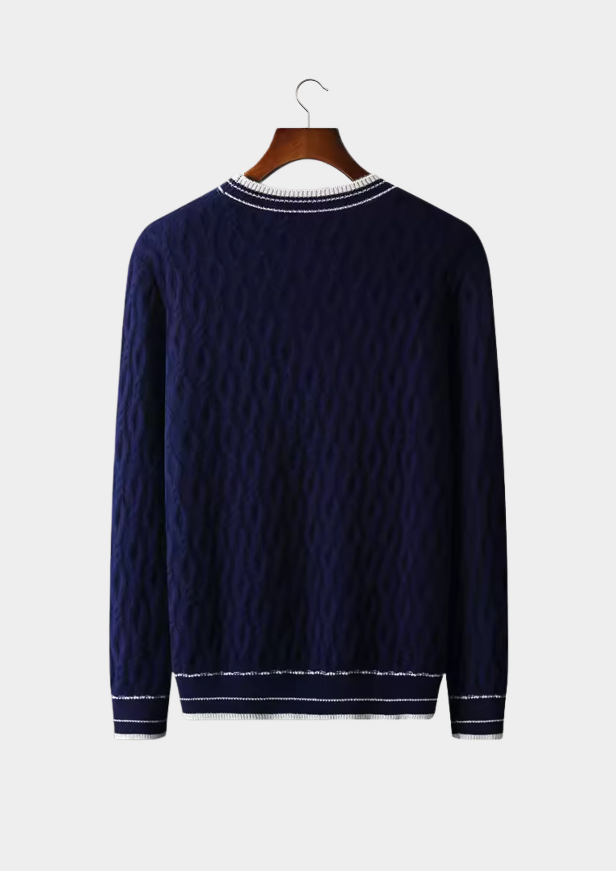 Pure Extra-Fine Merino Wool Jacquard Crewneck | Auremmont
