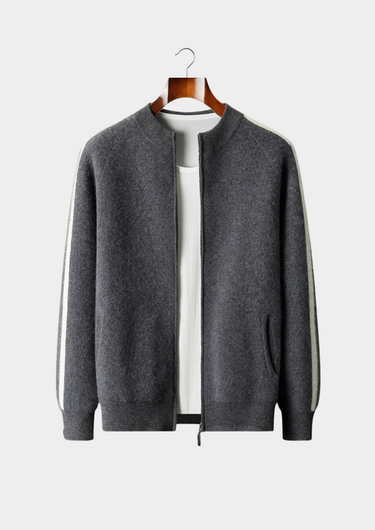 Pure Extra-Fine Merino Wool Striped Cardigan | Auremmont