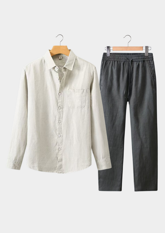 Dolcevita Longsleeve Summer Set - Beige/gray | Auremmont