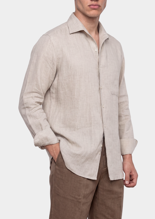Amalfi Coastal Shirt - Light Beige | Auremmont