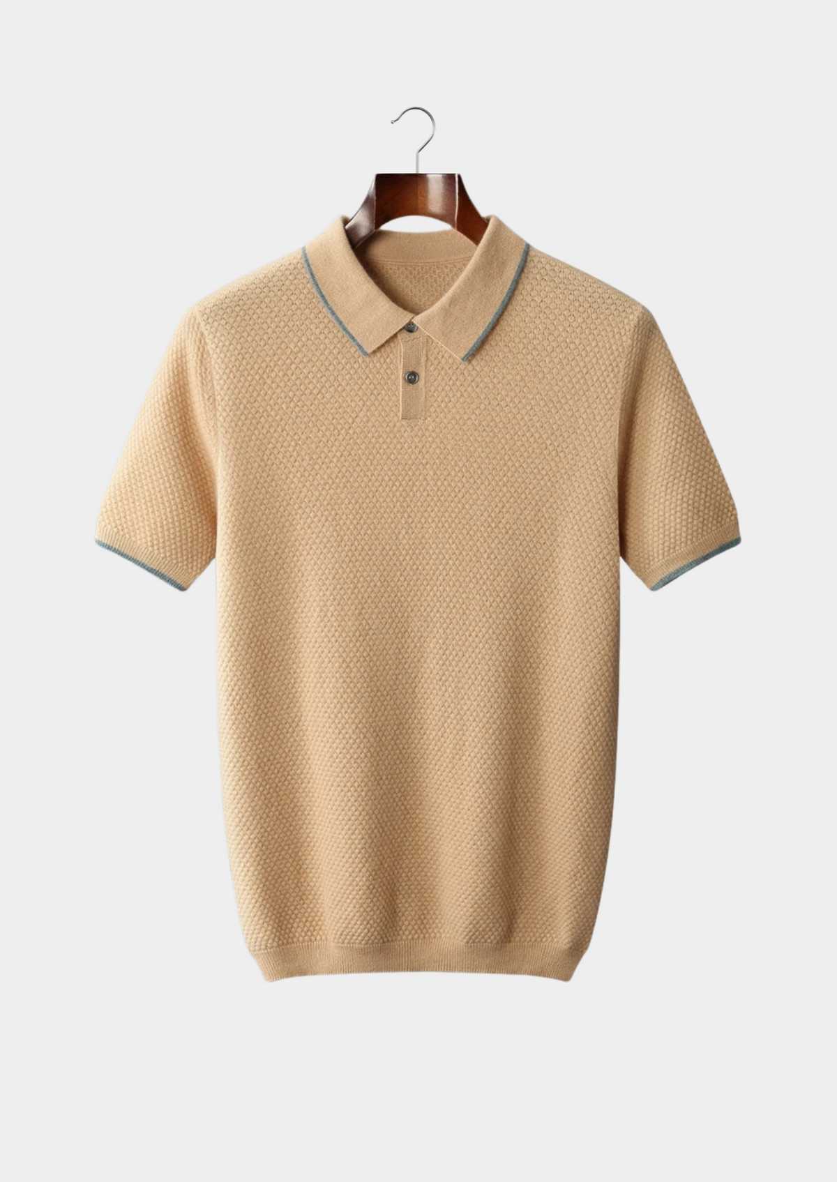 Premium Cashmere Mustard Two-Tone Polo | Auremmont