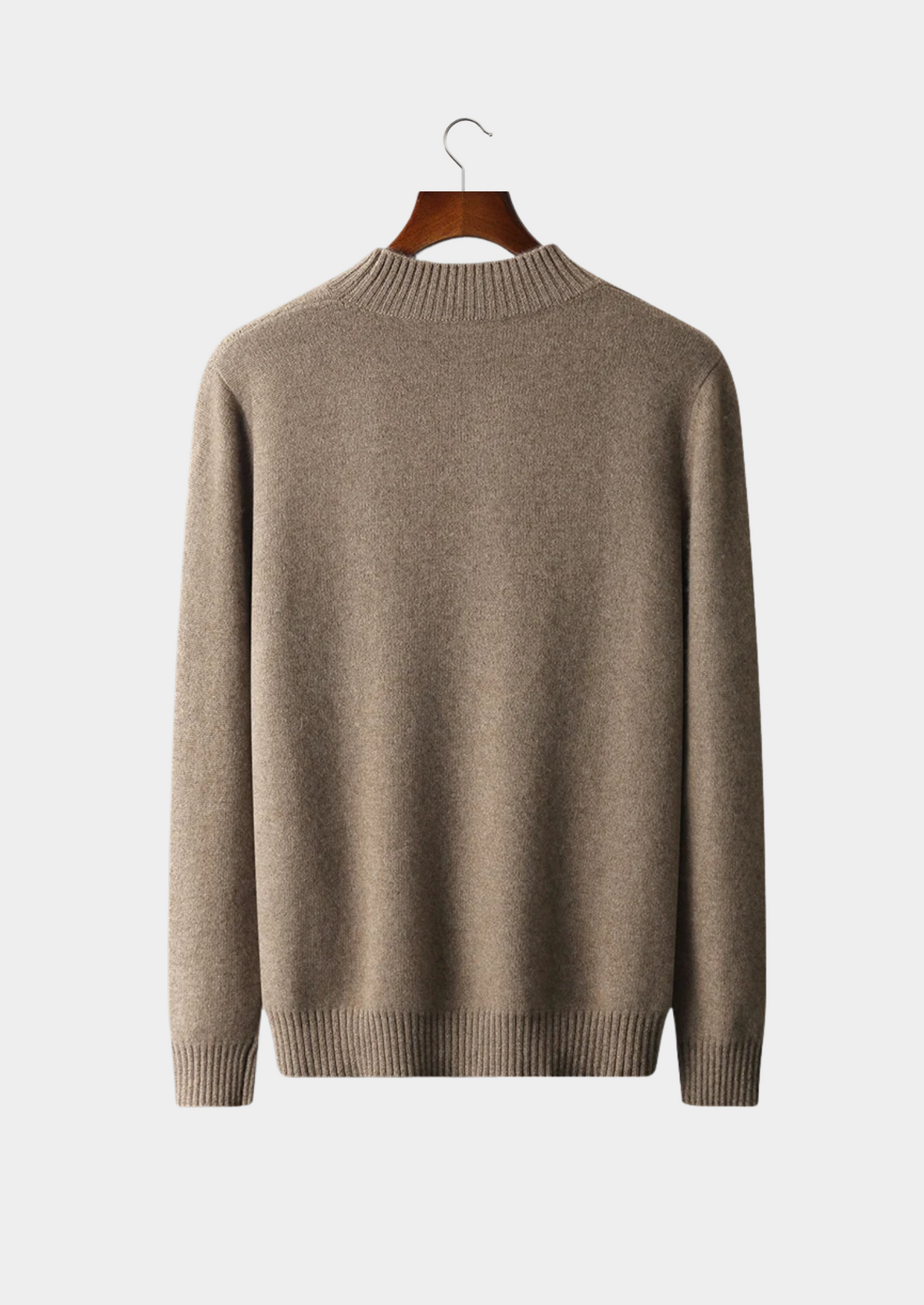 Pure Extra-Fine Merino Wool Jacquard Mockneck | Auremmont