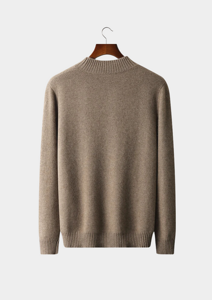 Pure Extra-Fine Merino Wool Jacquard Mockneck | Auremmont