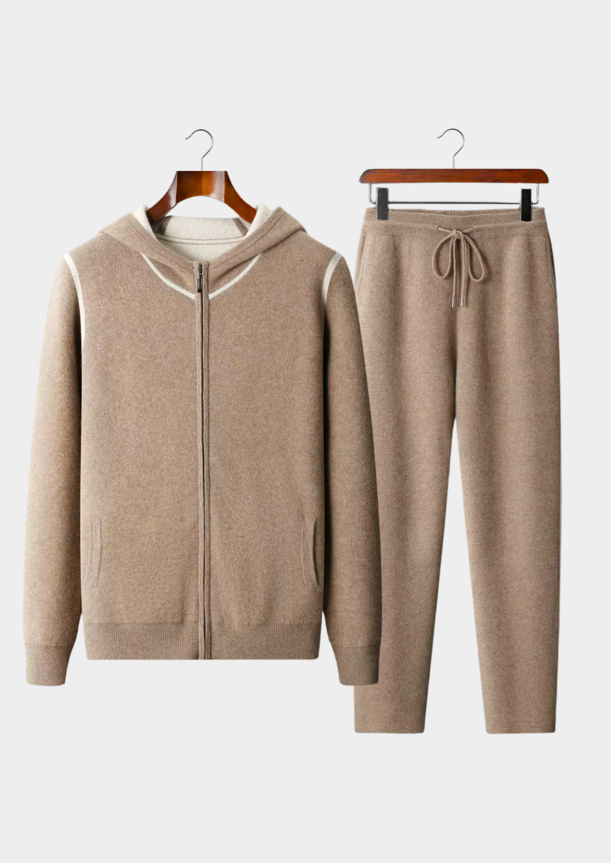 Premium Cashmere Beige Milano Leisure Set | Auremmont
