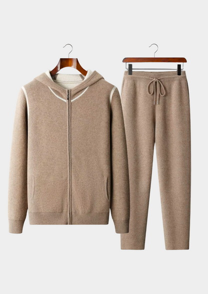 Premium Cashmere Beige Milano Leisure Set | Auremmont