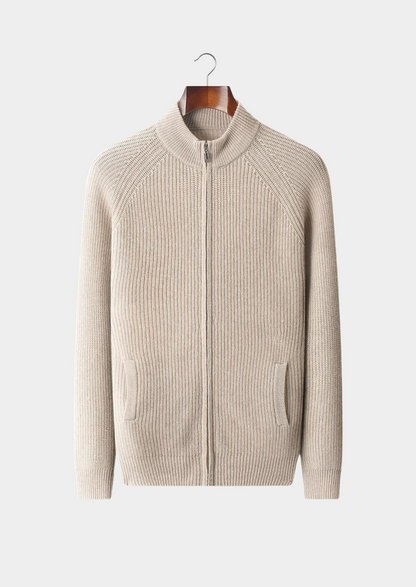Premium Cashmere Ribbed Cardigan | Auremmont