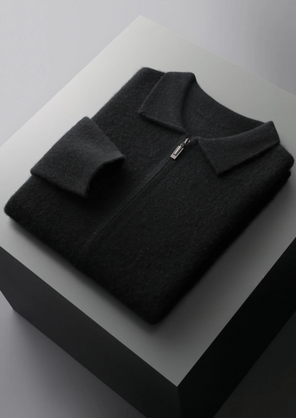 Premium Cashmere Zipper Cardigan | Auremmont