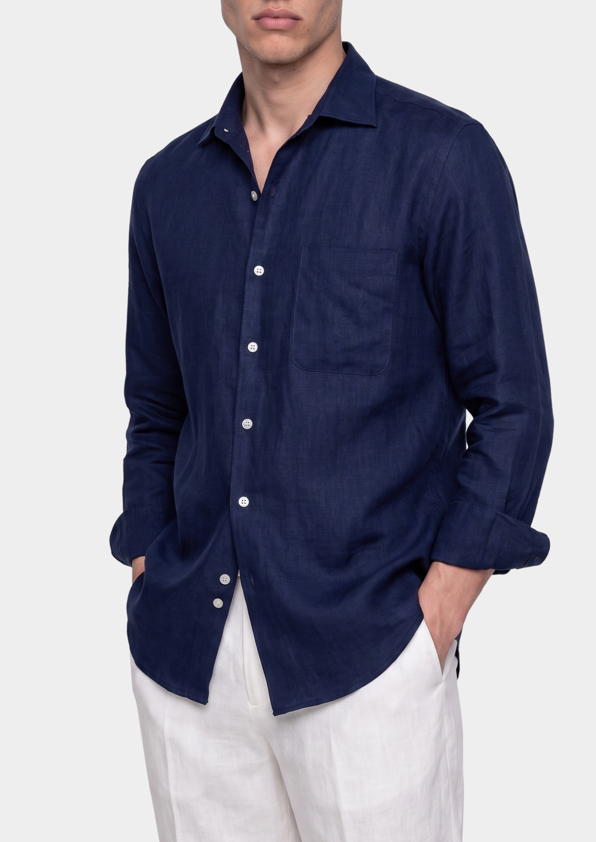 Amalfi Coastal Shirt - Navy Blue | Auremmont