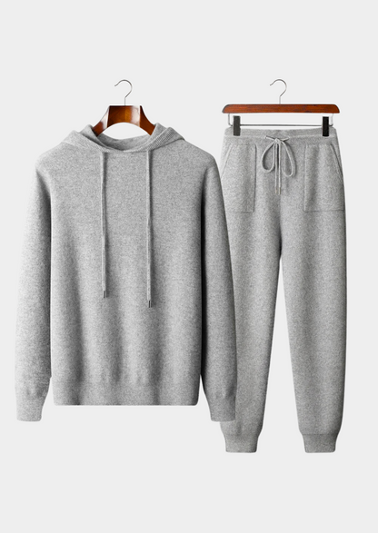 Premium Cashmere Light Gray Alain Leisure Set | Auremmont