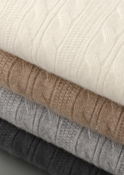 Pure Extra-Fine Merino Wool Cable Crewneck | Auremmont