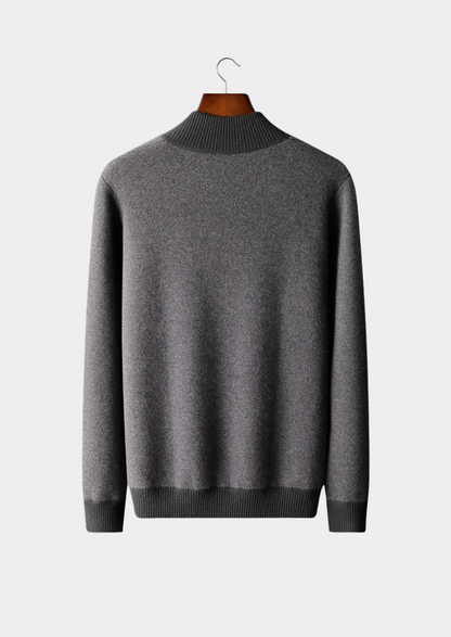 Premium Cashmere Jacquard Zip Cardigan | Auremmont