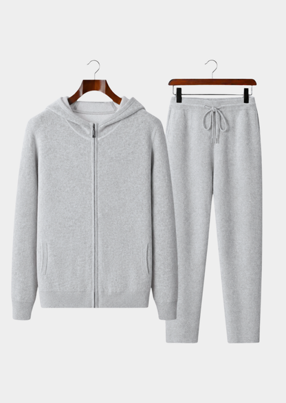 Premium Cashmere Light Gray Milano Leisure Set | Auremmont