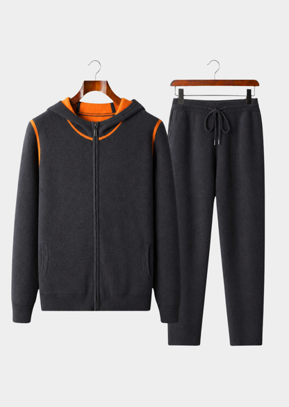 Premium Cashmere Deep Gray Milano Leisure Set | Auremmont