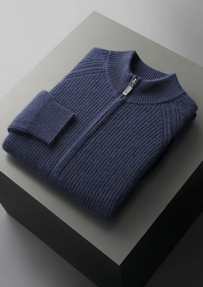 Premium Cashmere Ribbed Cardigan | Auremmont