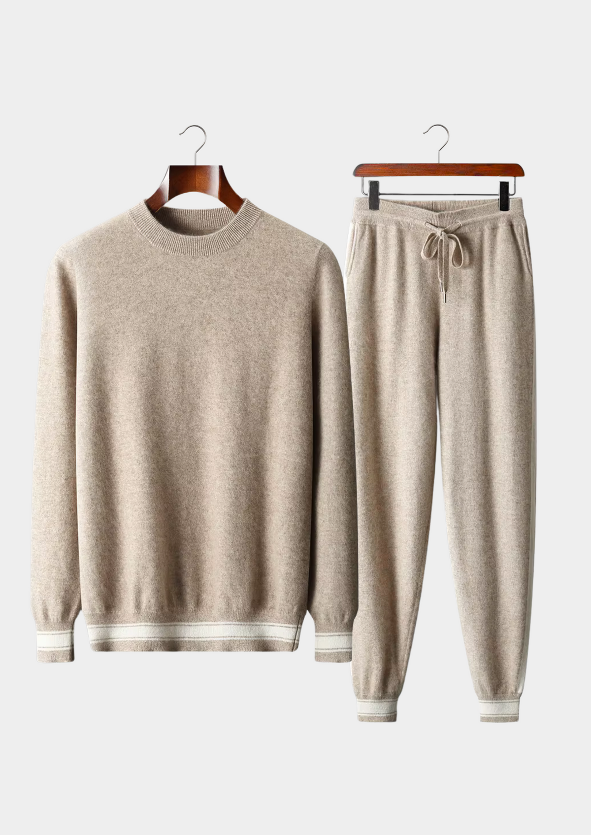 Premium Cashmere Sand Vienna Leisure Set | Auremmont