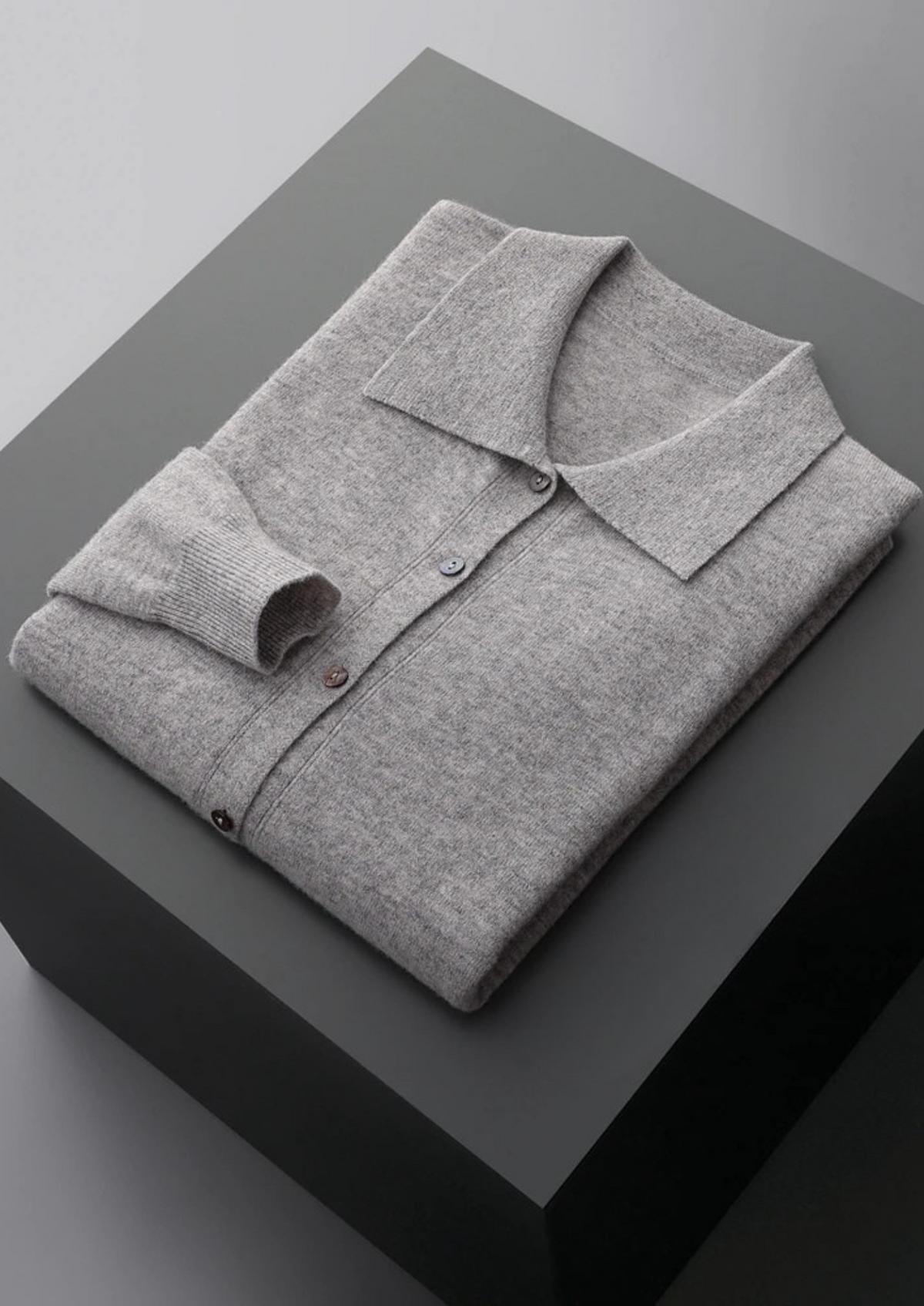 Pure Extra-Fine Merino Wool Polo Cardigan | Auremmont