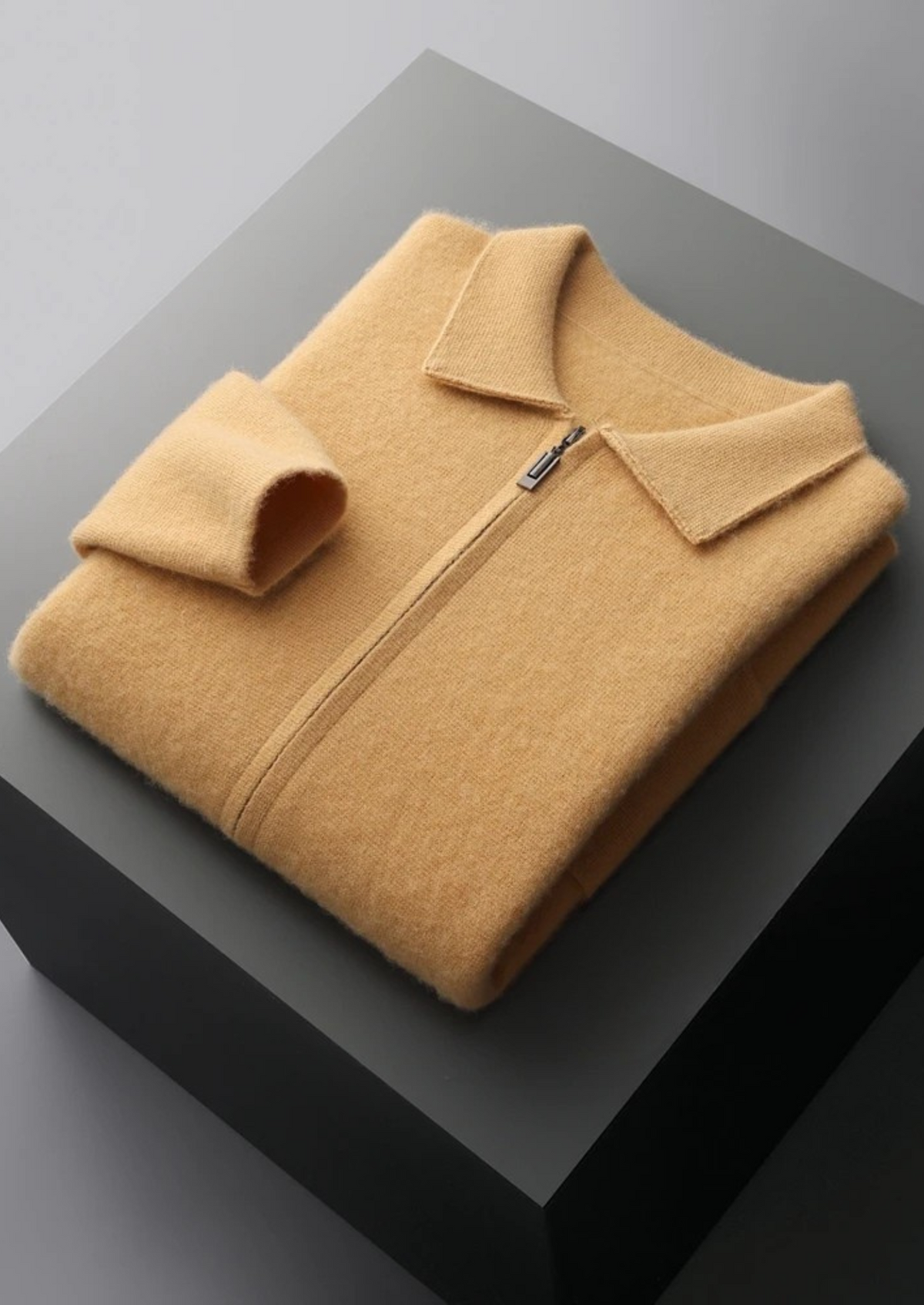Premium Cashmere Zipper Cardigan | Auremmont