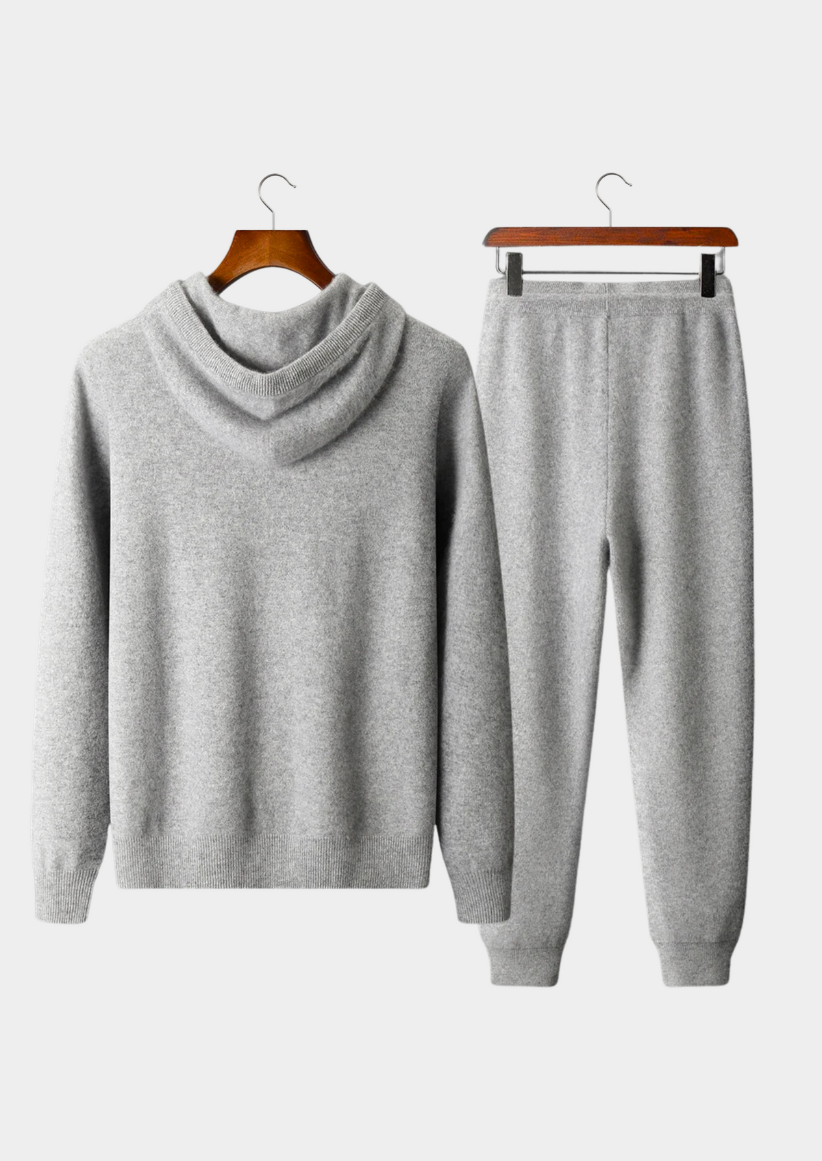 Premium Cashmere Light Gray Alain Leisure Set | Auremmont