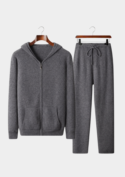 Pure Extra-Fine Merino Wool Dark Gray Arvo Set | Auremmont