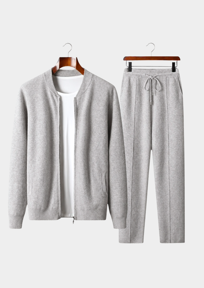 Pure Extra-Fine Merino Wool Light Gray Falconi Set | Auremmont