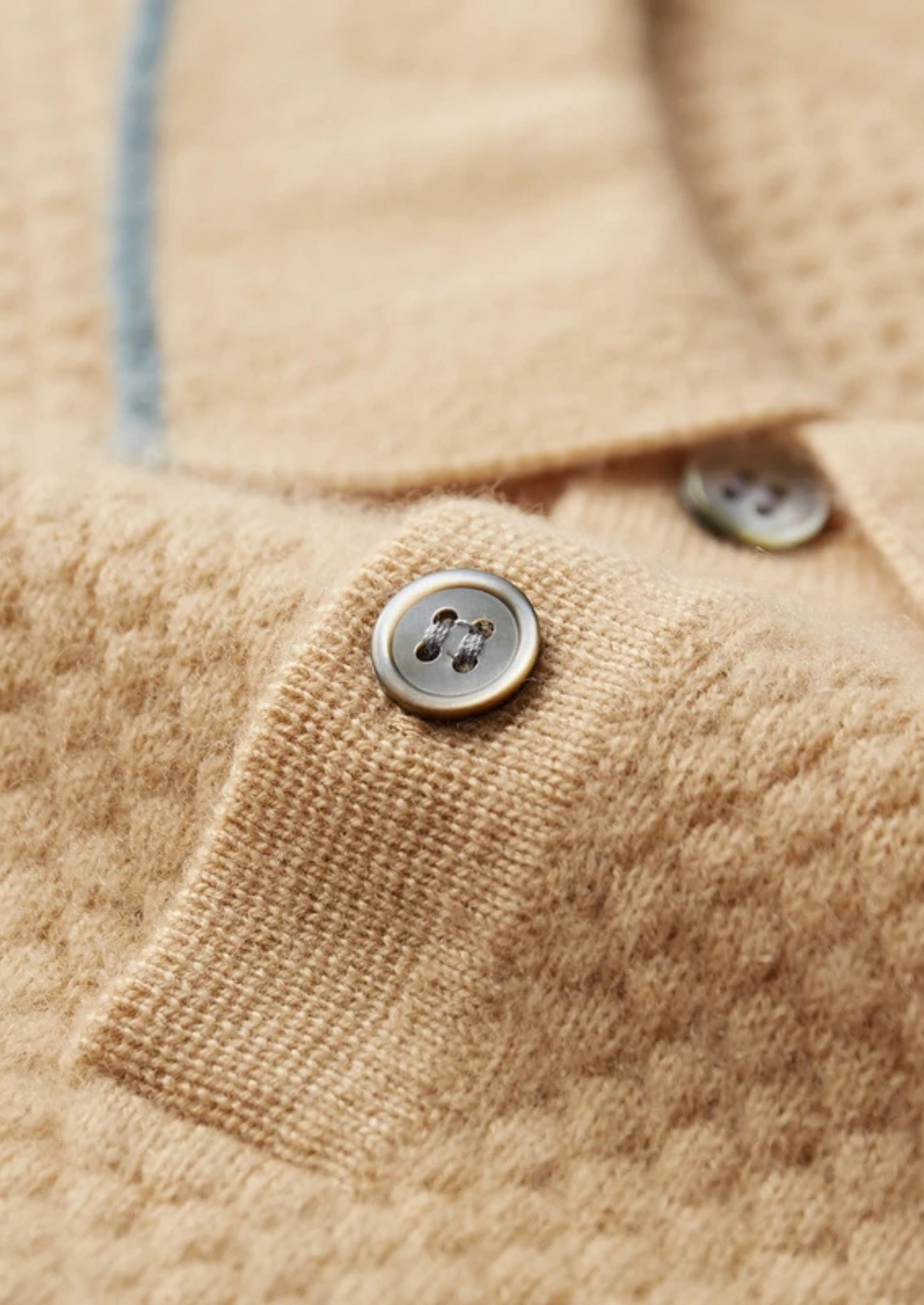 Premium Cashmere Mustard Two-Tone Polo | Auremmont