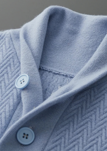Premium Cashmere Zigzag Button Sweater | Auremmont