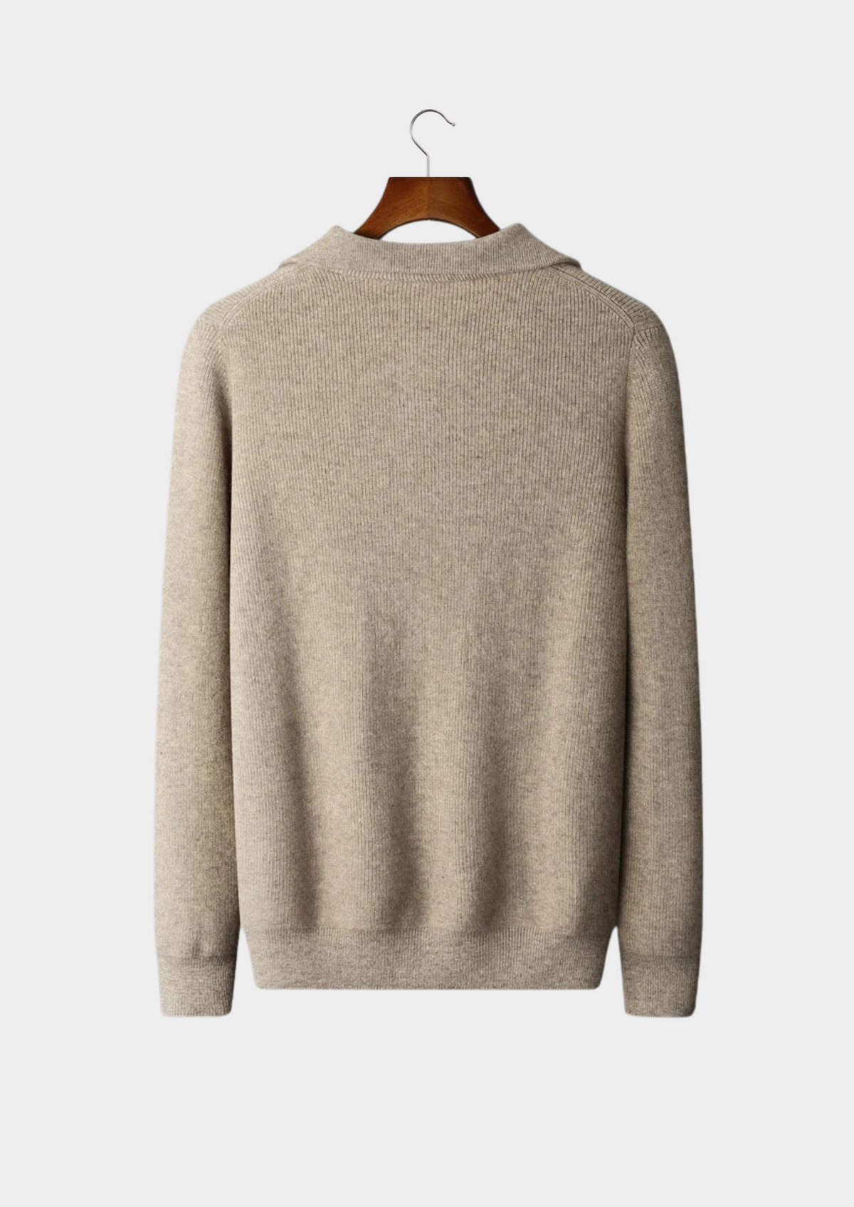 Premium Cashmere Ribbed Half-Zip Sweater | Auremmont
