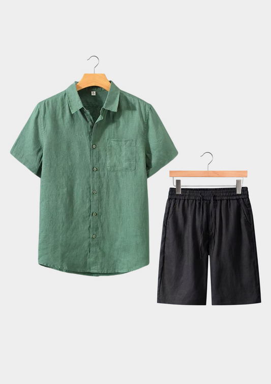 Dolcevita Shortsleeve Summer Set - Green/black | Auremmont