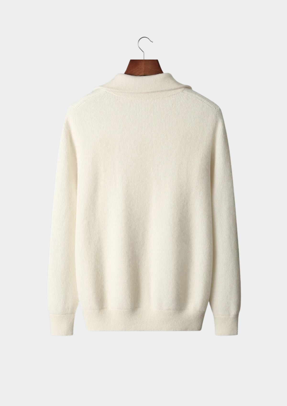Pure Extra-Fine Merino Wool Ribbed Zipper Cardigan | Auremmont
