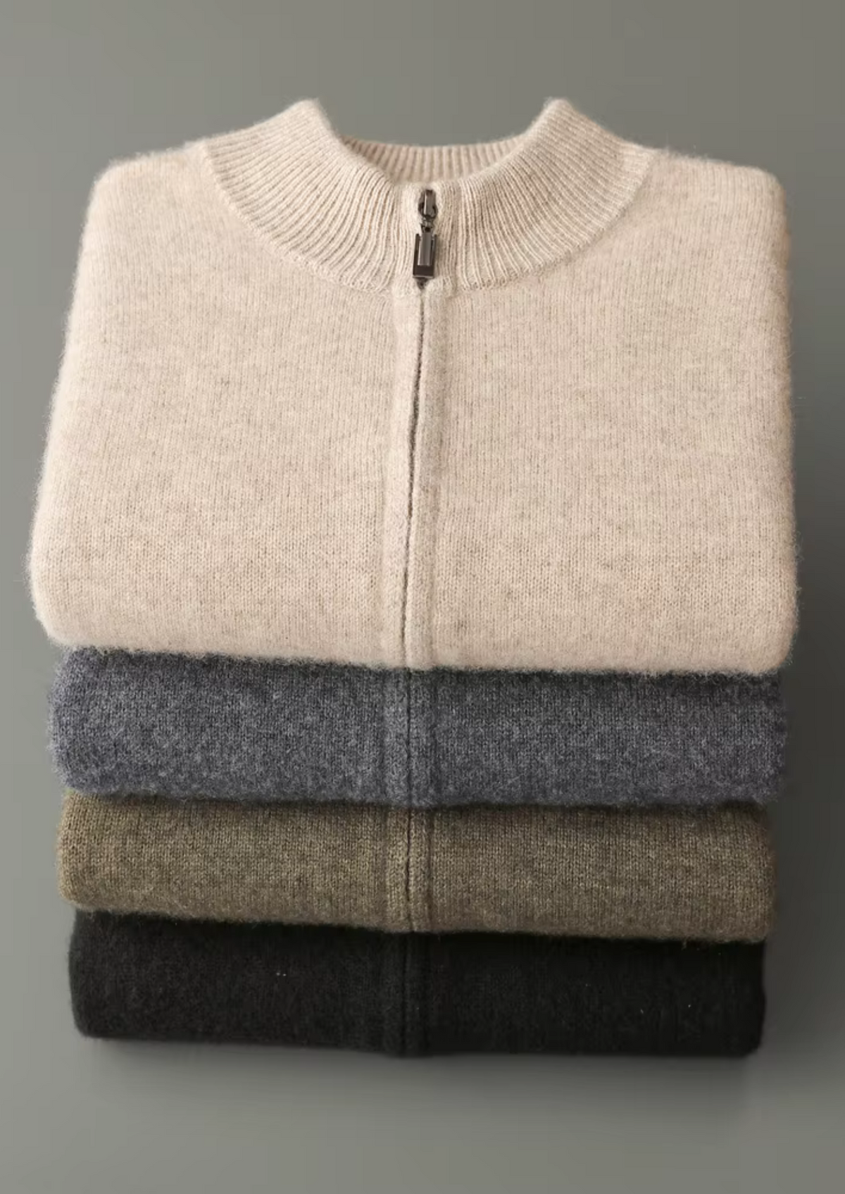 Pure Extra-Fine Merino Wool Zipper Cardigan | Auremmont