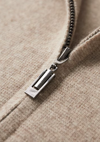 Pure Extra-Fine Merino Wool Zip Polo Cardigan | Auremmont