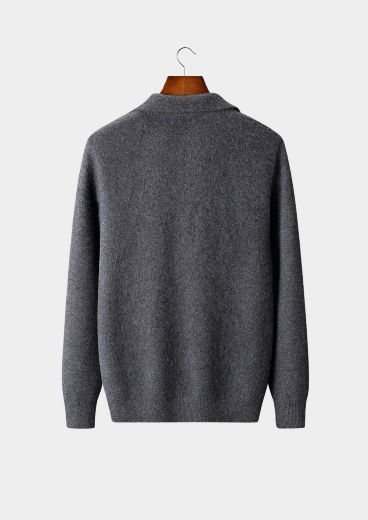 Premium Cashmere Zip Polo Cardigan | Auremmont