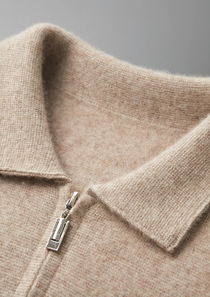 Premium Cashmere Zipper Cardigan | Auremmont