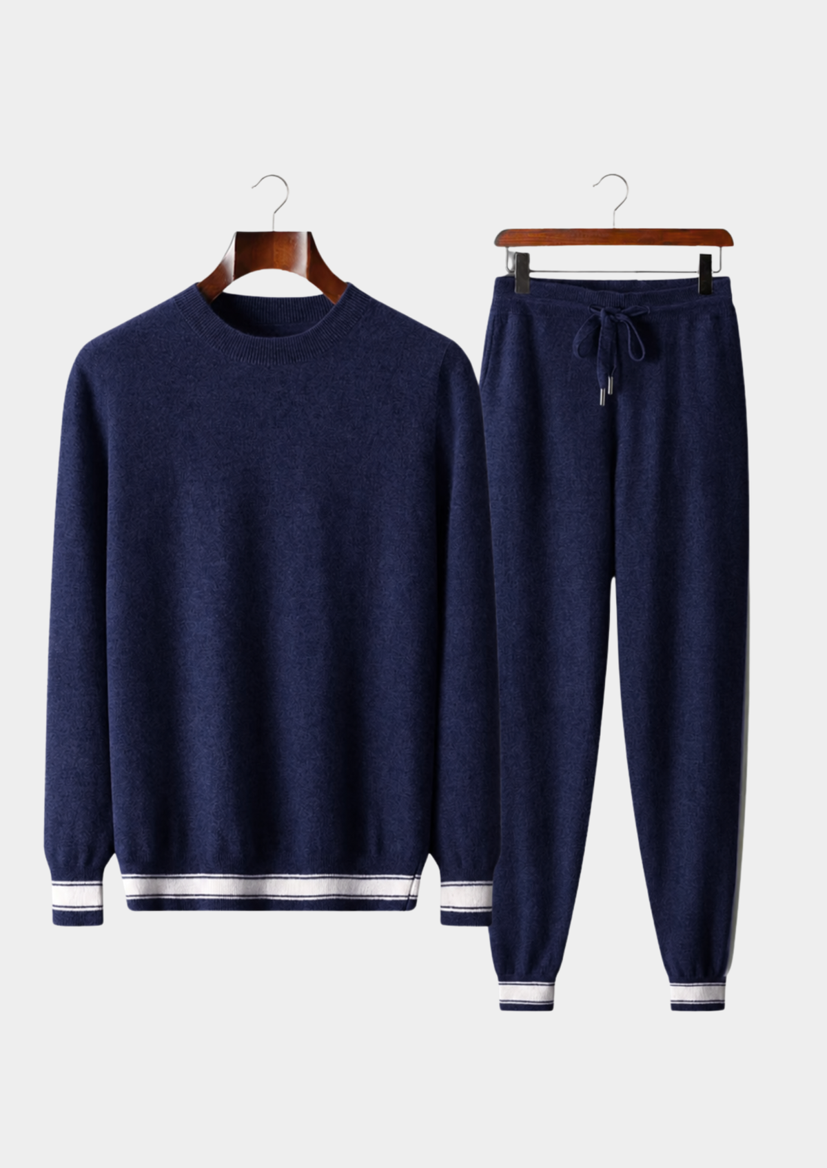 Premium Cashmere Navy Blue Vienna Leisure Set | Auremmont