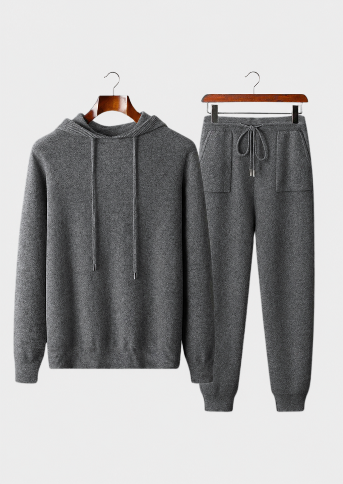 Premium Cashmere Dark Gray Alain Leisure Set | Auremmont