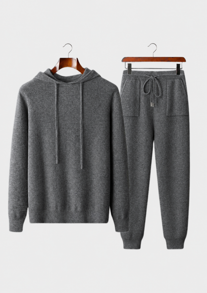 Premium Cashmere Dark Gray Alain Leisure Set | Auremmont