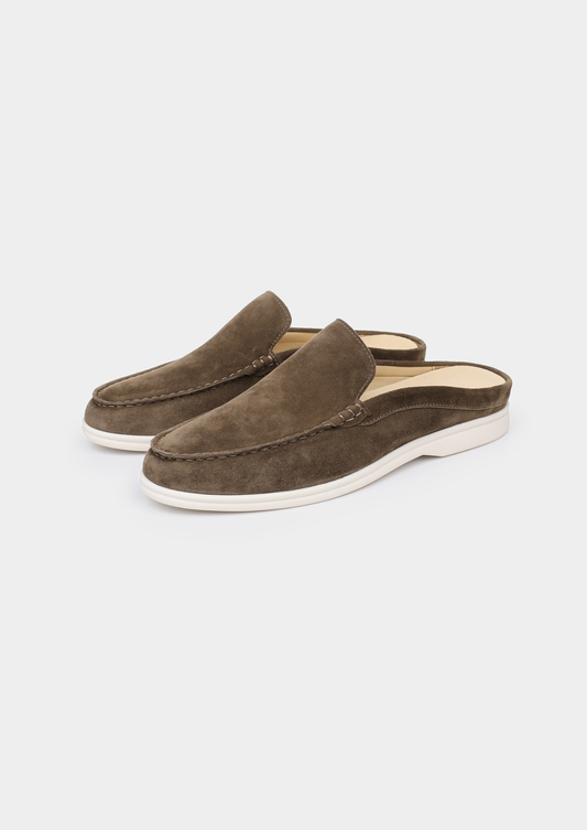 Olive Marina Suede Slipper | Auremmont