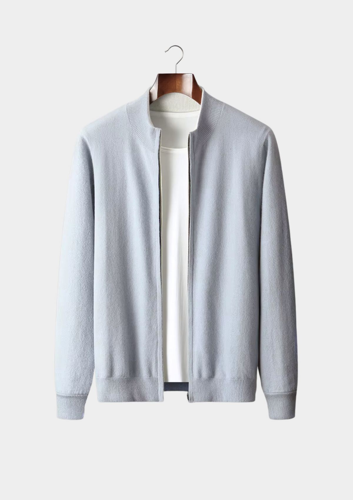 Pure Extra-Fine Merino Wool Zip Cardigan | Auremmont