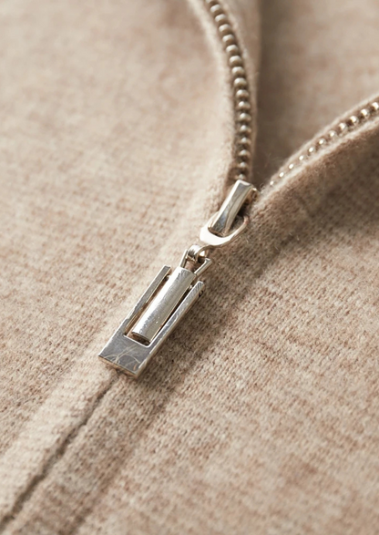 Premium Cashmere Zipper Cardigan | Auremmont