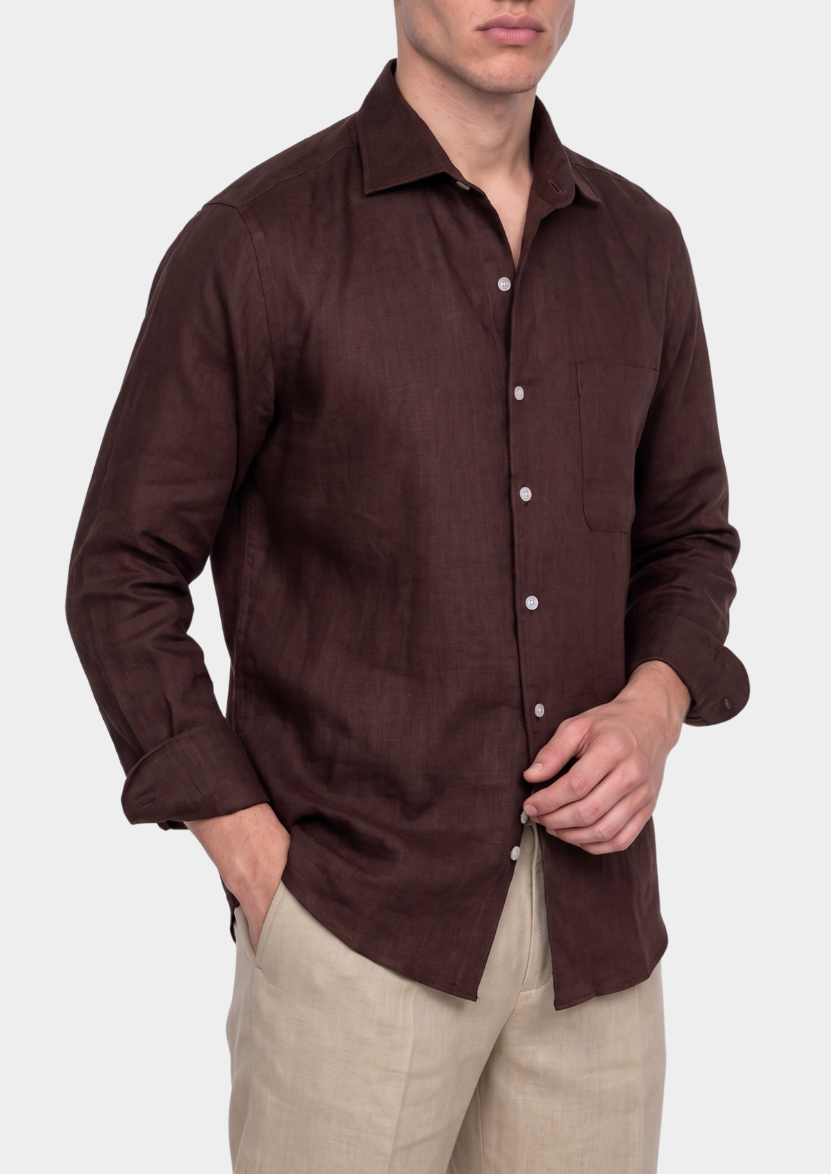 Amalfi Coastal Shirt - Dark Brown | Auremmont