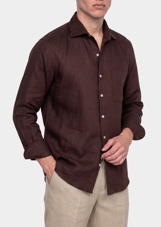 Amalfi Coastal Shirt - Dark Brown | Auremmont