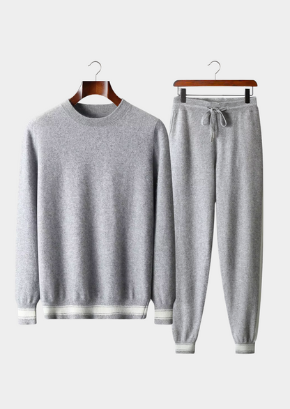 Premium Cashmere Light Gray Vienna Leisure Set | Auremmont