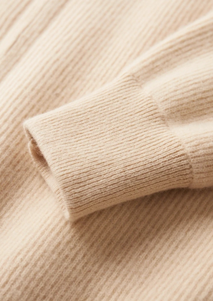 Pure Extra-Fine Merino Wool Ribbed Zip Cardigan | Auremmont