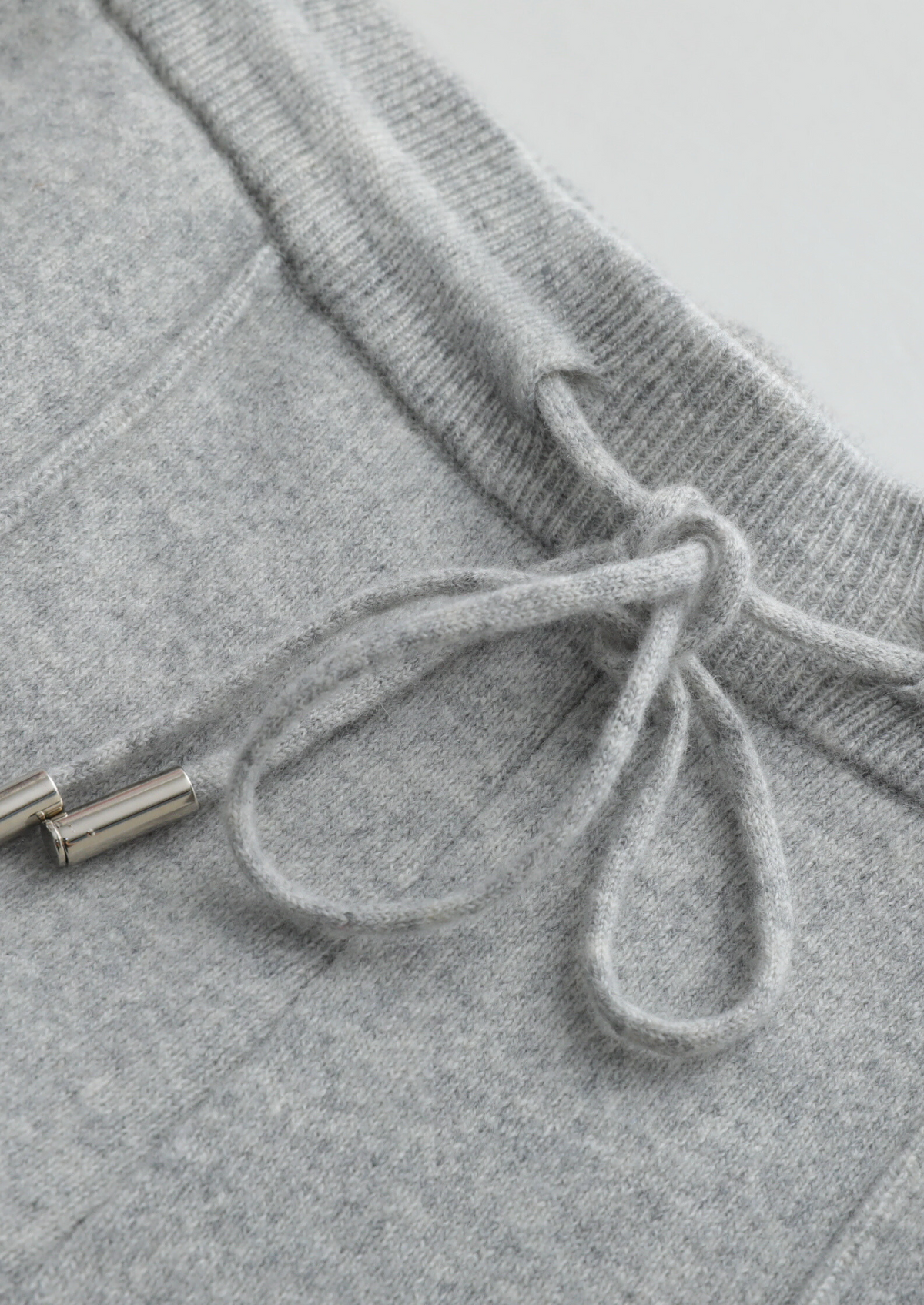 Pure Extra-Fine Merino Wool Light Gray Luzzo Set | Auremmont