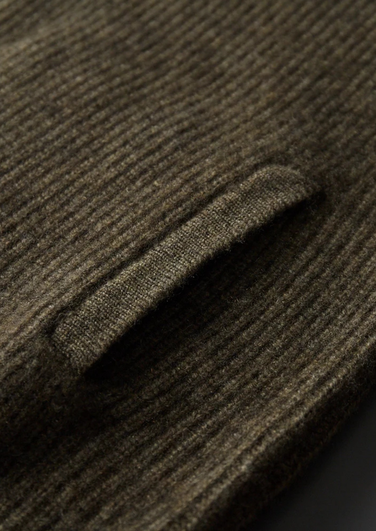Premium Cashmere Ribbed High Collar Cardigan | Auremmont