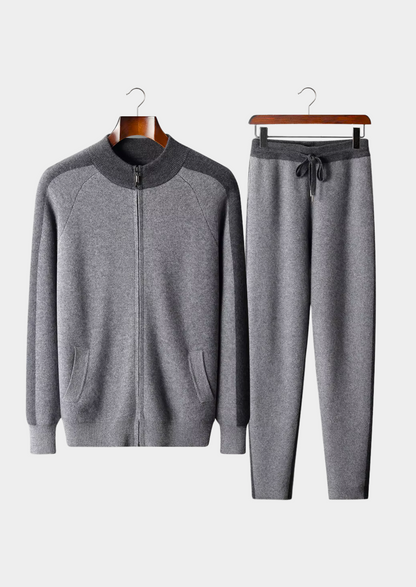 Premium Cashmere Dark Gray Torino Leisure Set | Auremmont