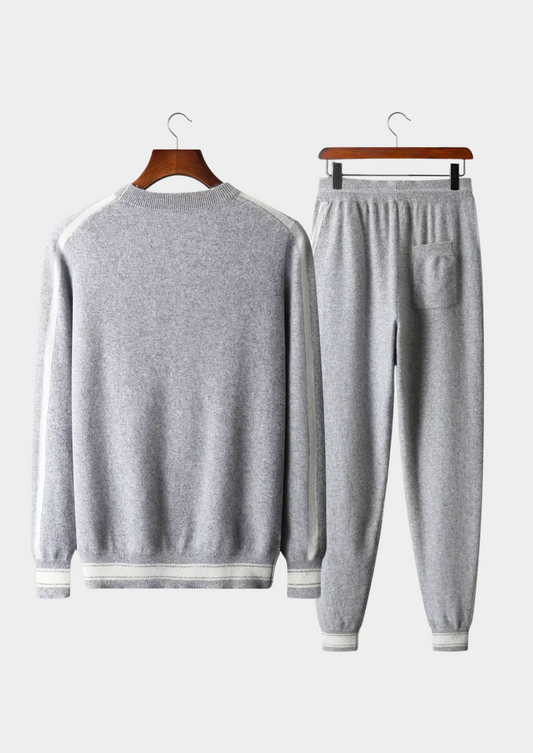 Premium Cashmere Light Gray Vienna Leisure Set | Auremmont