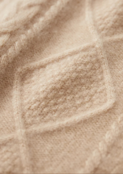 Pure Extra-Fine Merino Wool Jacquard Mockneck | Auremmont