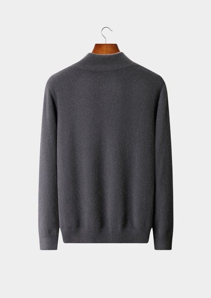 Pure Cashmere Dark Gray Dual Zip Cardigan | Auremmont