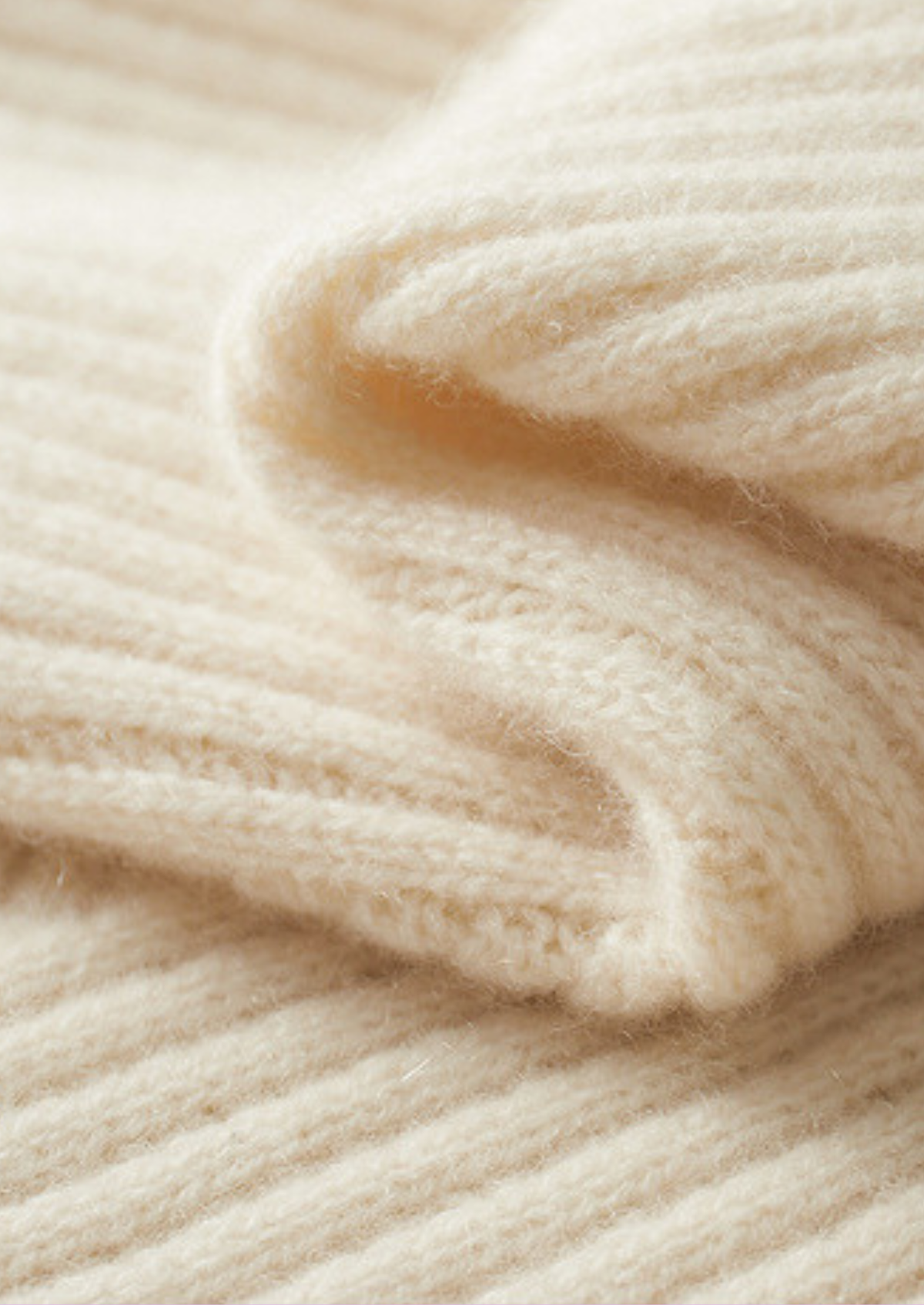 Pure Cashmere Ivory Patterned Mockneck | Auremmont